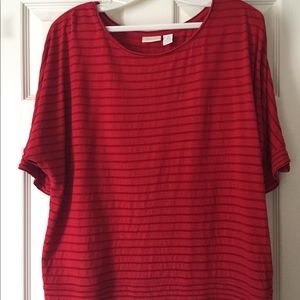 Beautiful shirt of rich red with stripes